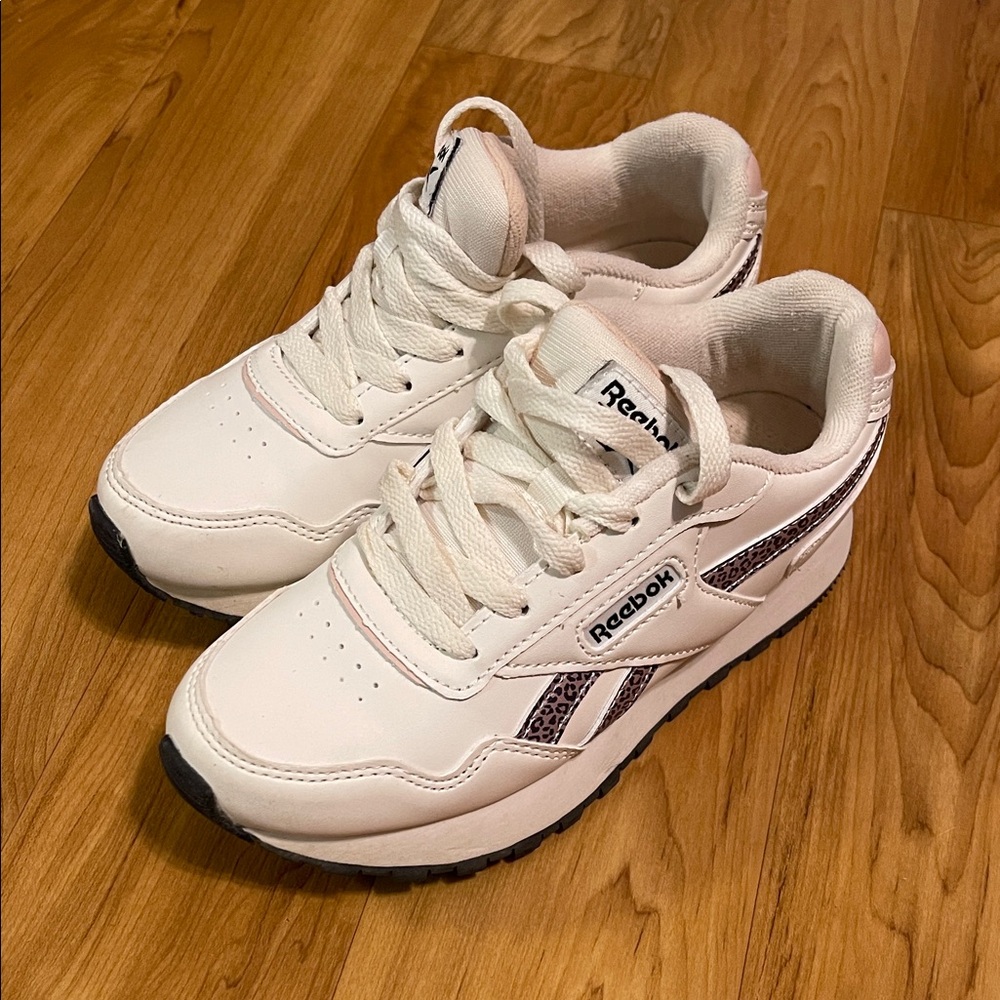 Reebok Kids Cream Sneakers with Black Accents